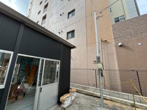吹き込みポール 設置